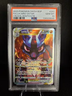 Lucario Vstar Alt Art Promo PSA 10 Pokemon Crown Zenith SWSH291 - Image 1