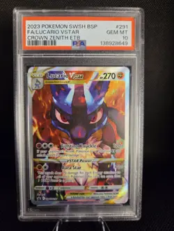 Lucario Vstar Alt Art Promo PSA 10 Pokemon Crown Zenith SWSH291 - Image 1