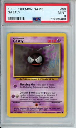 1999 POKEMON GAME #50 GASTLY PSA 9 MINT UNLIMITED BASE SET - Image 1