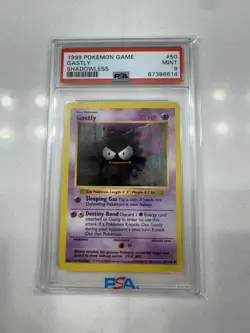 1999 POKEMON BASE SET SHADOWLESS #50 GASTLY PSA 9 - Image 1