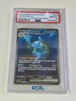 Pokemon Blastoise EX 200/165 SV Scarlet & Violet 151 Sir PSA 10 Gem MT - Image 1