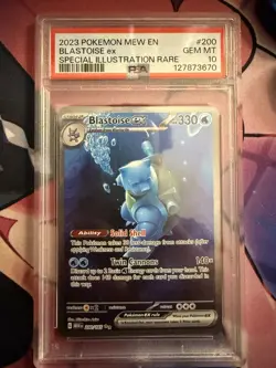 Pokemon Blastoise EX 200/165 SV Scarlet & Violet 151 Sir PSA 10 Gem MT - Image 1