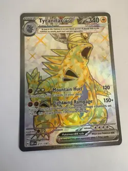 Pokemon TCG Obsidian Flames Tyranitar EX SV03 Holo Ultra Rare Card 211/197 NM/M - Image 1