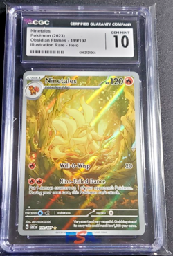 2023 Pokemon Obsidian Flames Ninetales 199/197 Illustration Rare CGC 10 - Image 1