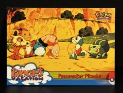 Peacemaker Pikachu #46 Topps Pokemon Pikachus Vacation Card Blue Logo NM - Image 1