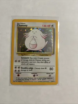 Pokemon Chansey Holo Rare TCG Card Base Set Unlimited 3/102 - Image 1