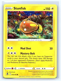 Stunfisk 55/195 - Silver Tempest - Common - Pokemon Card TCG - Image 1