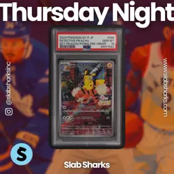 2023 POKEMON JAPANESE BLACK STAR PROMO #098/SV-P DETECTIVE PIKACHU PSA 10 - Image 1