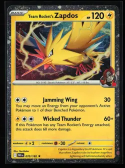 Pokemon TCG: Team Rocket's Zapdos Holo Rare - Destined Rivals - 070/182 - Image 1