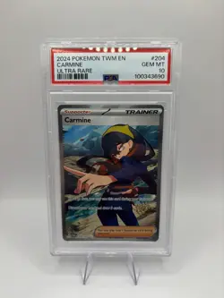Pokemon TCG Carmine Full Art Trainer Twilight Masquerade Ultra Rare PSA 10 - Image 1