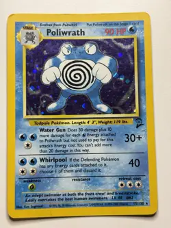 Poliwrath 15/130 Base Set 2 Holo Pokemon TCG MP - Image 1