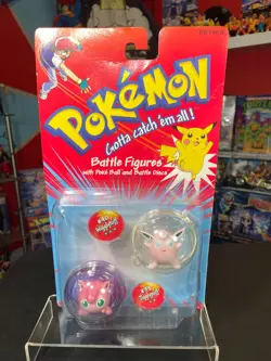 1999 Nintendo Hasbro Pokemon Battle Figures Jigglypuff Wigglytuff Set CGTSJ TOMY - Image 1