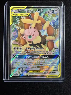 Mega Lopunny & Jigglypuff GX (Alternate Full Art) 226/236 Sm-Cosmic Eclipse Holo - Image 1