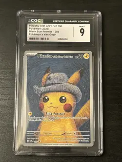 Van Gogh Pikachu With Grey Felt Hat 2023 Pokemon Black Star SV Promo 085 CGC 9 - Image 1