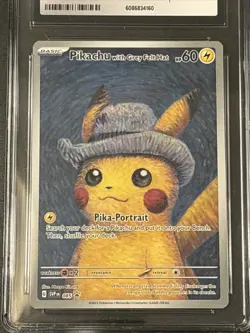 Van Gogh Pikachu With Grey Felt Hat 2023 Pokemon Black Star SV Promo 085 CGC 9 - Image 2
