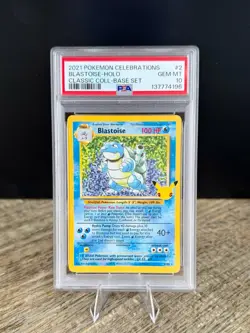 Blastoise 2/102 Celebrations: Classic Collection Holo PSA 10 - Gem Mint Pokemon - Image 1