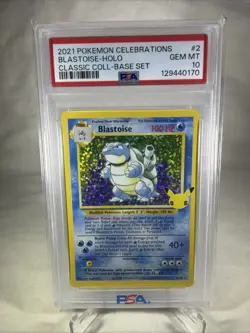 Pokemon PSA 10 GEM MINT Celebrations Blastoise 2/102 Classic Collection Holo - Image 1