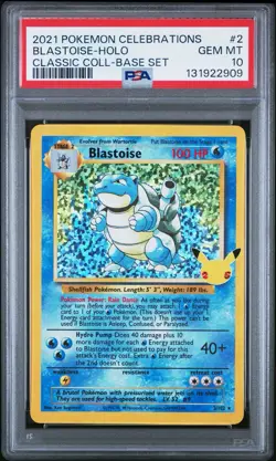 Pokemon PSA 10 GEM MINT Celebrations Blastoise 2/102 Classic Collection Holo TCG - Image 1