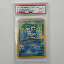 Blastoise Holo 2/102 PSA 10 Gem Mint Celebrations: Classic Collection Pokemon - Image 1