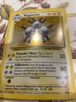 Magneton 9/102 Pokemon Card TCG Base Set Unlimited Holo Rare - Image 1