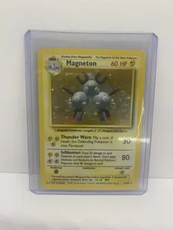 Pokemon MAGNETON Base Set HOLO RARE Unlimited Edition Card 9/102 MP - Image 5