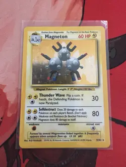 Pokemon Magneton Card Base Set 9/102 Holo Rare WOTC - (Unlimited) - Image 1