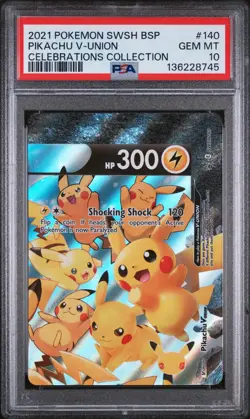 Pikachu V-Union [Set of 4] SWSH: Sword & Shield Promo PSA 8, 10, 9, 9 - Image 4