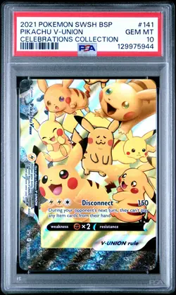 2021 POKEMON SWSH PROMO CELEBRATIONS COLLECTION #141 PIKACHU V-UNION PSA 10 - Image 1