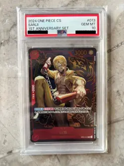 PSA 10 Sanji OP01-013 R One Piece TCG Card Game Chinese 1st Anniversary SET JP - Image 1