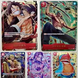 One Piece Card Game Chinese 1st Anniversary Luffy Zoro Sanji Robin Chopper Set - Image 1