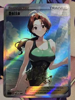 CUSTOM Delia Pokemon Anime Waifu Sexy Doujin ACG/CCG DIY Trainer Art Card - Image 1
