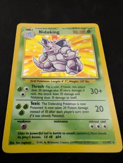 Pokemon TCG Nidoking 11/102 Base Set Holo Unlimited Holo Rare LP - Image 2
