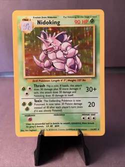 Pokemon TCG Nidoking Base Set Unlimited Holo Rare 11/102 WOTC VTG 1999 NM - Image 1