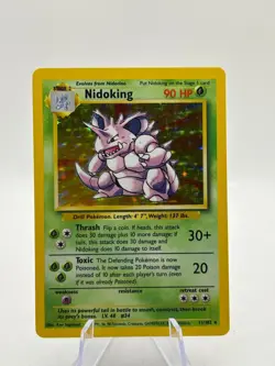 Pokemon TCG WOTC Base Set Unlimited - Nidoking 11/102 Rare Holo LP - Image 1