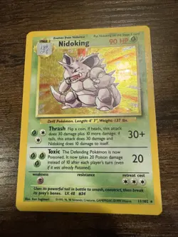 Pokemon TCG - Nidoking 11/102 Rare Holo - Base Set Unlimited - MP/HP - WOTC 1999 - Image 2
