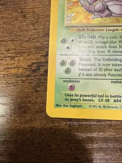 Pokemon TCG - Nidoking 11/102 Rare Holo - Base Set Unlimited - MP/HP - WOTC 1999 - Image 4
