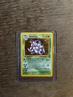 Nidoking 11/102, Base Set Unlimited Holo Rare, 1999 Vintage Pokemon TCG, LP-MP - Image 1