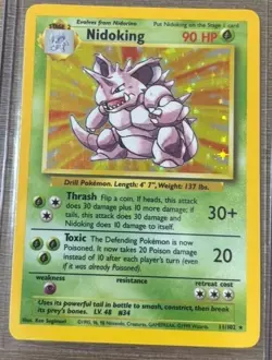 Nidoking 11/102 - Holo Rare Card - Base Set Unlimited - Pokemon TCG-NM/LP - Image 1