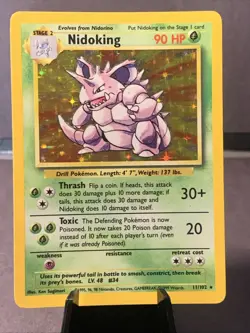 Pokemon TCG Nidoking Base Set Unlimited Holo Rare #11/102 WOTC VTG 1999 LP - Image 1