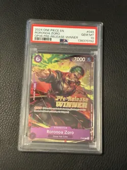 Zoro OP06 2024 One Piece Roronoa Zoro #045 OP06 Pre-Release Winner PSA 10 - Image 1