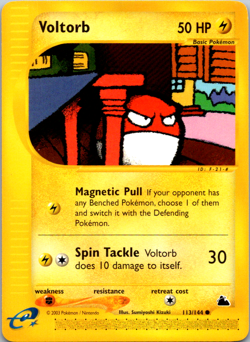Voltorb Skyridge e-Series Near Mint 113/144 Regular Non-Holo Pokemon Common - Image 1