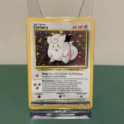 Clefairy 5/102 Pokemon Card TCG Base Set Unlimited Holo Rare - Image 1