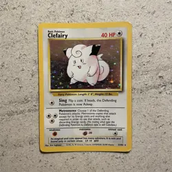 Clefairy 5/102 Pokemon Card TCG Base Set Unlimited Holo Rare - Image 2