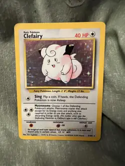 Pokemon TCG Clefairy Holo Unlimited Rare Card Base Set 5/102 - Image 1