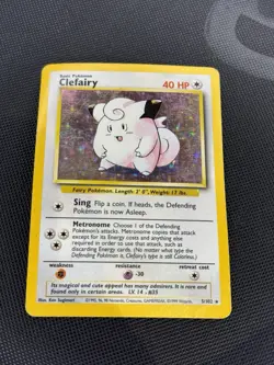 Pokemon TCG Clefairy Holo Unlimited Rare Card Base Set 5/102 - Image 1
