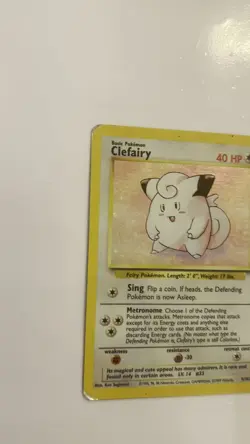 Clefairy Pokemon Card Base Set Holo Rare TCG 5/102 Holo Rare - Image 2