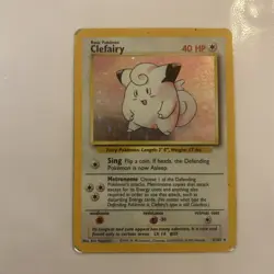 Clefairy Pokemon Card Base Set Holo Rare TCG 5/102 Holo Rare - Image 4