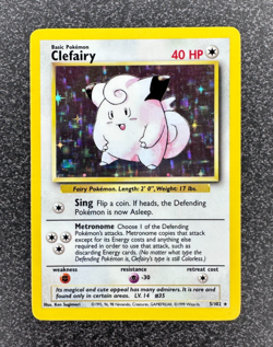 Clefairy 5/102 | Base Set | Holo Rare | Pokemon TCG Card | Excellent Condition - Image 1