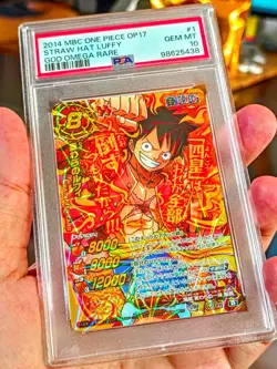 PSA10 MIRACLE BATTLE CARDDASS ONE PIECE OP17 STRAW HAT LUFFY GOD OMEGA - Image 3