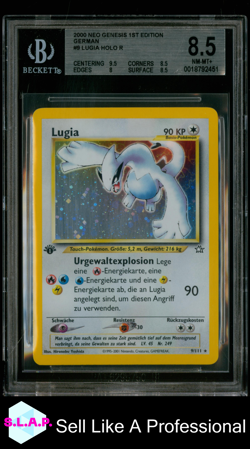 LUGIA HOLO R 2001 POKEMON NEO GENESIS 1ST EDITION GERMAN 9 BGS 8.5 - Image 1